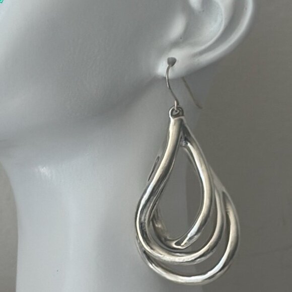 E&L Israel Sterling Silver Electroform Jungle Earrings 3” long - Picture 1 of 13